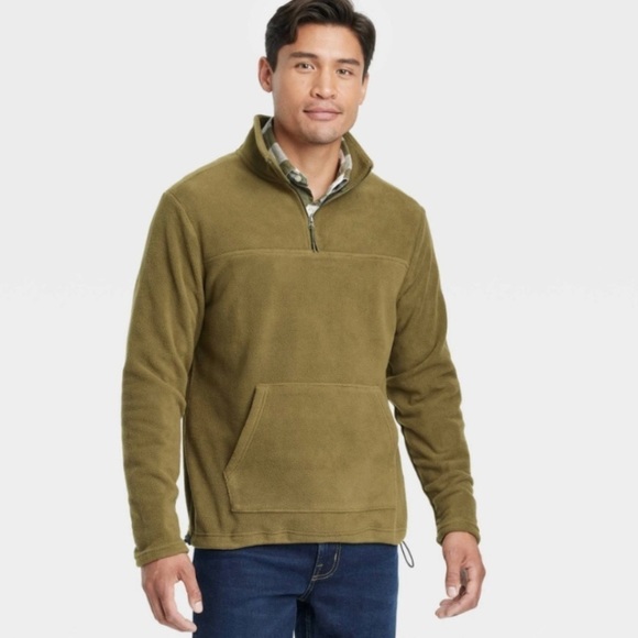 Regular Fit Polar Fleece Zip Sweatshirt - Goodfellow & Co Green - Picture 1 of 5